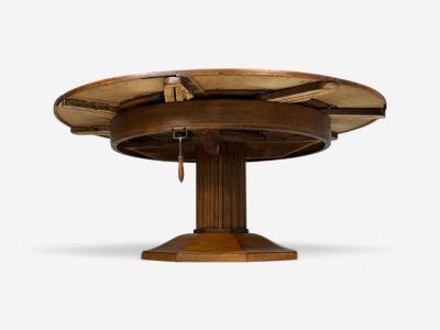Josef Seiler Rare Expanding Dining Table Oak Germany 1920s