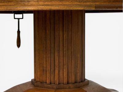 Josef Seiler Rare Expanding Dining Table Oak Germany 1920s