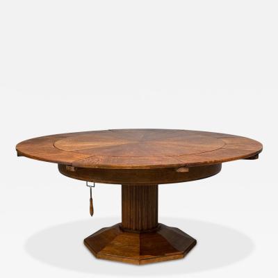 Josef Seiler Rare Expanding Dining Table Oak Germany 1920s