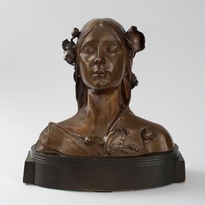 Josef fner Austrian Art Nouveau Bust of Ophelia by Josef fner