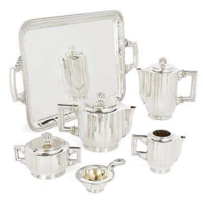 Josep Buxeda Art Deco Spanish silver coffee and tea set