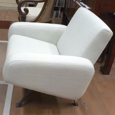 Joseph Andre Motte Joseph Andre Motte for Steiner Pair of Lounge Chairs Recovered in Canvas