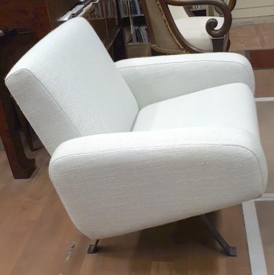 Joseph Andre Motte Joseph Andre Motte for Steiner Pair of Lounge Chairs Recovered in Canvas