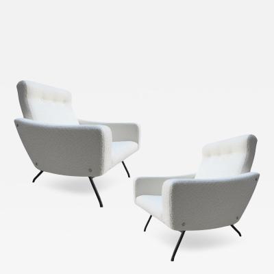 Joseph Andre Motte Pair of armchairs 743 model by J A Motte Ed Steiner France circa 1957