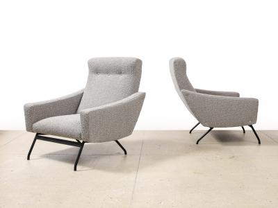 Joseph Andre Motte Rare Pair of Lounge Chairs by Joseph Andre Motte