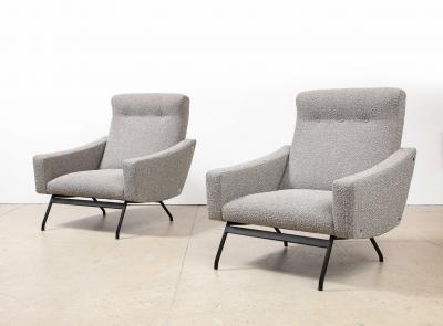 Joseph Andre Motte Rare Pair of Lounge Chairs by Joseph Andre Motte