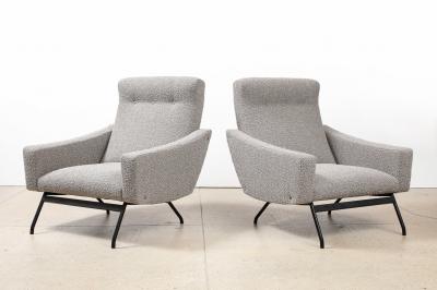 Joseph Andre Motte Rare Pair of Lounge Chairs by Joseph Andre Motte