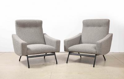 Joseph Andre Motte Rare Pair of Lounge Chairs by Joseph Andre Motte