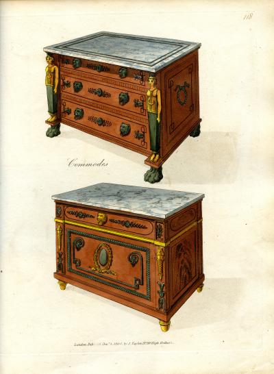 Joseph B Barry Rare Carved Mahogany Elliptic Bureau with Egyptian Herms