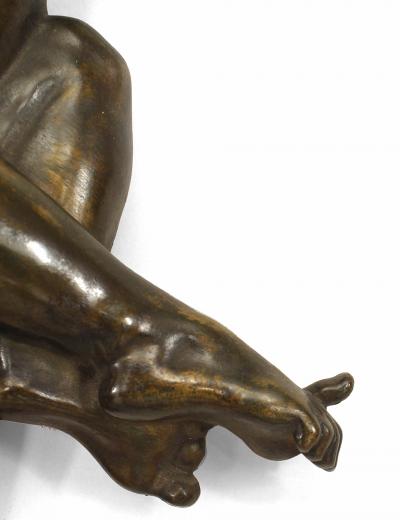 Joseph Cheret Pair of Joseph Cheret French Victorian Patinated Bronze Cherub Wall Sconces