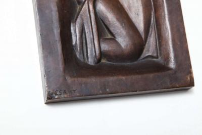 Joseph Cs ky Femme se peignant Bronze relief by Joseph Csaky