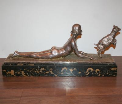 Joseph D Aste Art Deco Bronze Sculpture by JOSEPH D ASTE