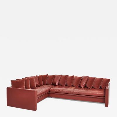 Joseph DUrso Leather Sectional Sofa Knoll 1980