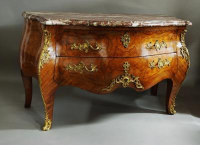 Joseph F Oeben Rare early 18thc French Kingwood Louis XV commode of bold proportions