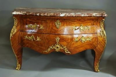 Joseph F Oeben Rare early 18thc French Kingwood Louis XV commode of bold proportions