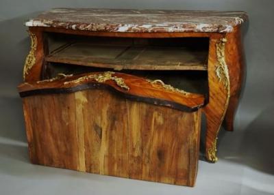 Joseph F Oeben Rare early 18thc French Kingwood Louis XV commode of bold proportions