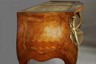 Joseph F Oeben Rare early 18thc French Kingwood Louis XV commode of bold proportions