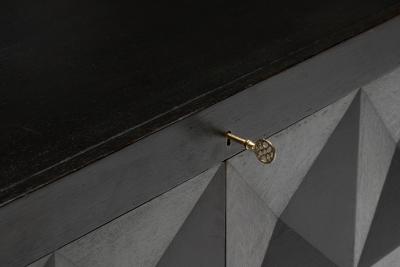 Joseph Fran ois De Coene Brutalist De Coene Cabinet in Stained Oak Belgium 1970s