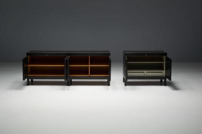 Joseph Fran ois De Coene Brutalist De Coene Cabinet in Stained Oak Belgium 1970s