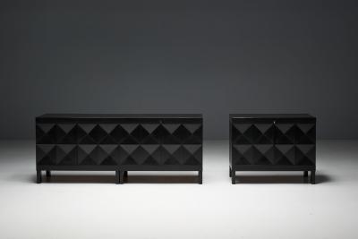 Joseph Fran ois De Coene Brutalist De Coene Cabinet in Stained Oak Belgium 1970s