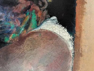 Joseph Hirsch Blue Collar Gritty Truck Driver with Tiger Color field meets Social Realism