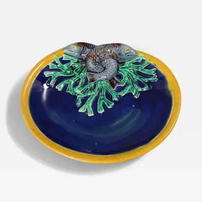 Joseph Holdcroft Majolica Fish on Coral Dish