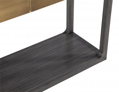 Joseph Jeup Modern Grey Console with Brass Drawers Fulton Console by Joseph Jeup