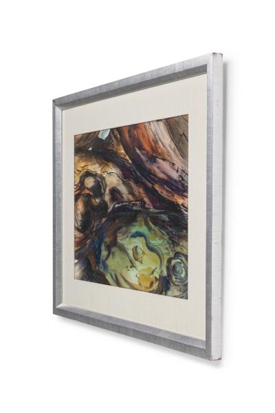 Joseph Knowles American Post War Abstract Watercolor Titled Whirlpool 