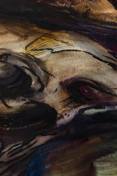 Joseph Knowles American Post War Abstract Watercolor Titled Whirlpool 