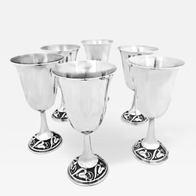 Joseph La Paglia 6 Sterling Water Goblets by La Paglia