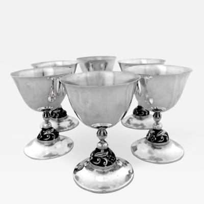 Joseph La Paglia 6 Sterling Wine Goblets by La Paglia