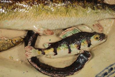 Joseph Landais Palissy Majolica Palissy Fish Platter