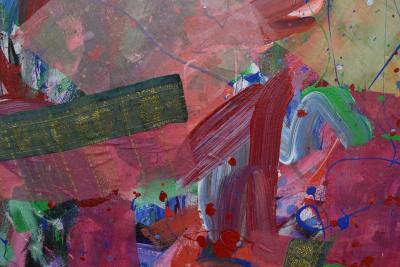 Joseph M Glasco Joseph M Glasco Oil and Collage on Canvas 34 Dated 1985