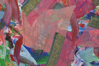 Joseph M Glasco Joseph M Glasco Oil and Collage on Canvas 34 Dated 1985
