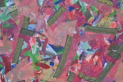 Joseph M Glasco Joseph M Glasco Oil and Collage on Canvas 34 Dated 1985