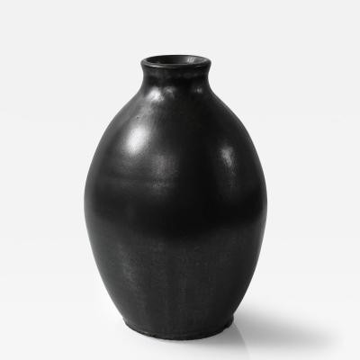 Joseph Mougin J Mougin Black Vase France c 1950 signed