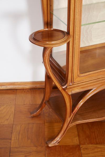 Joseph Paul Anthony Selmersheim French Art Nouveau Walnut Vitrine by Tony Selmersheim