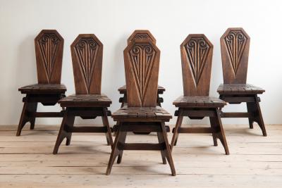 Joseph Savina 20th c Set of six chairs by Joseph Savina