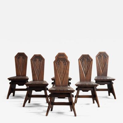 Joseph Savina 20th c Set of six chairs by Joseph Savina