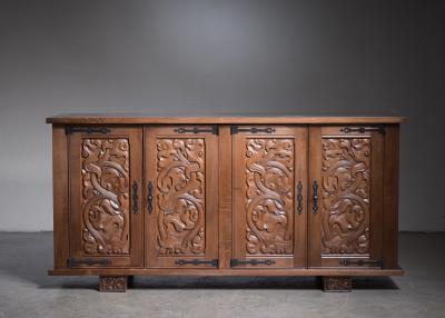 Joseph Savina Joseph Savina carved oak sideboard