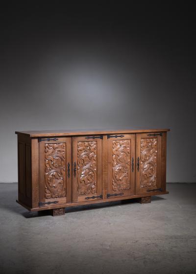 Joseph Savina Joseph Savina carved oak sideboard