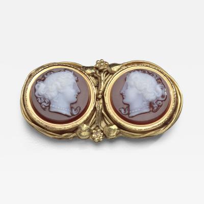 Josephine Hartwell Shaw American Arts Crafts Brooch with Cameos by Josephine Hartwell Shaw