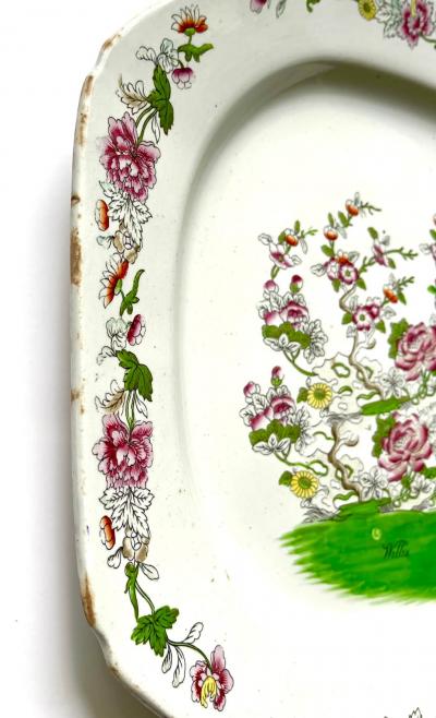 Josiah Spode II Rare Spode Willis Thatchd House London Trial Pattern Platter circa 1810