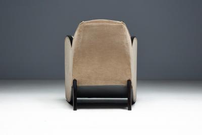 Joubert et Petit DIM Pair of Art Deco Club Chairs in the Style of Joubert Petit France 1940s