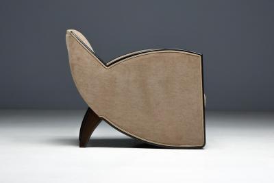 Joubert et Petit DIM Pair of Art Deco Club Chairs in the Style of Joubert Petit France 1940s