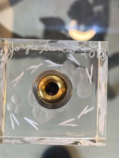 Joyce Francis FANTASTICAL PAIR OF CARVED PEGASUS LUCITE LAMPS BY JOYCE FRANCIS