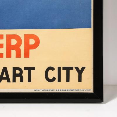 Jozef Winters Art Deco Lithograph Poster Antwerp World Port Art City by Jozef Winters