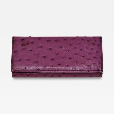 Juan Antonio Maroon Quill Ostrich Wallet