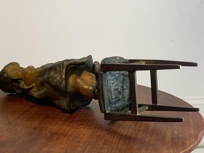 Juan Clara JUAN CLARA POLYCHROMED METAL AND BRONZE CHILD WITH SHOES SCULPTURE