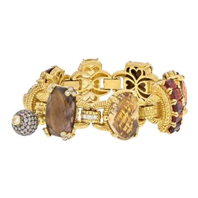 Judith Ripka JUDITH RIPKA 18K YELLOW GOLD MULTI GEM SEMI PRECIOUS AMBROSIA COLORFUL BRACELET